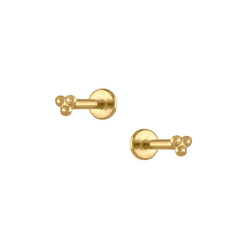 Trendolla Simple Triple Round Beads Sleeper Earrings
